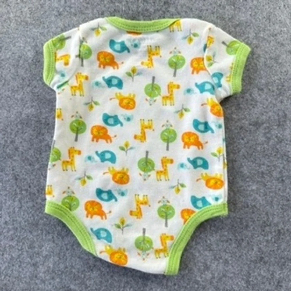 Vintage Adorable Weeplay Baby Bodysuit Lot 4pc Turtle Cow Bear Animal Print 0-9M